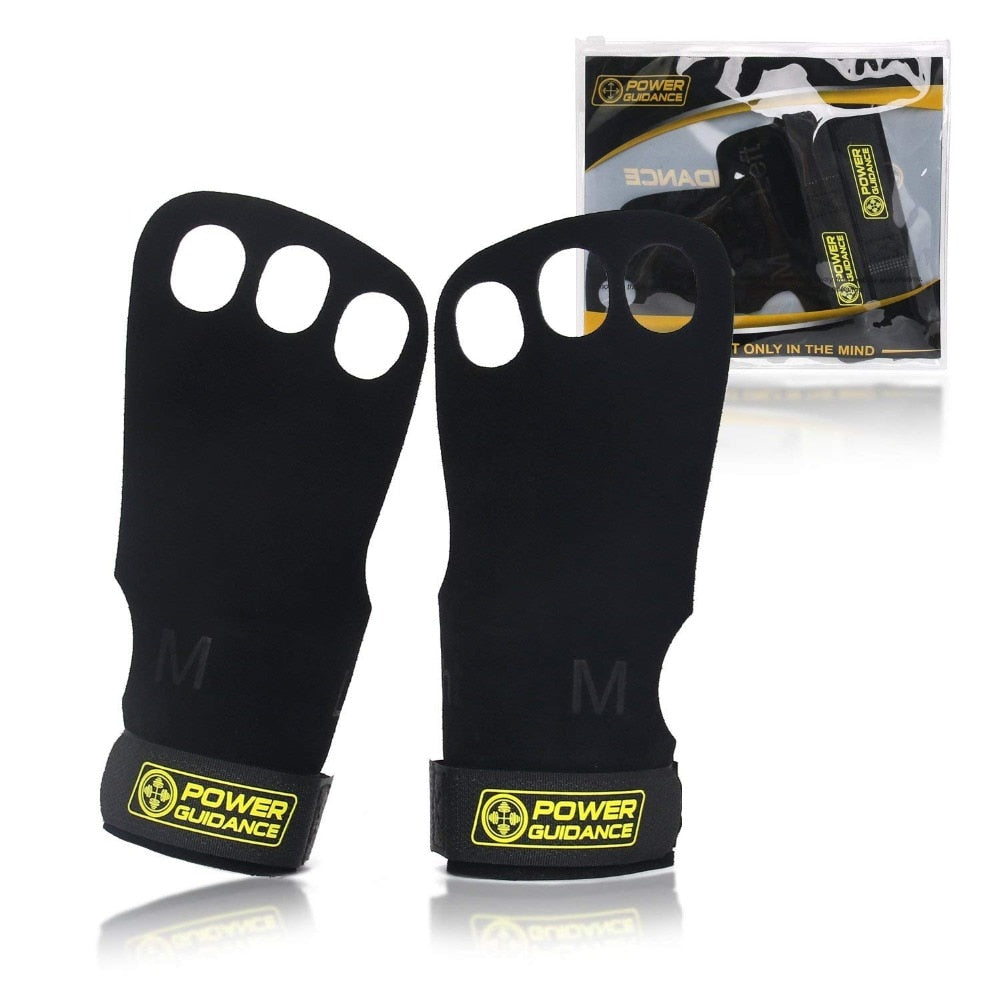 1 Pair GYM Genuine Leather Palm Protectors Gloves Hand Grips Crossfit Gymnastics Guard Pull Up Bar Weight Lifting Gloves