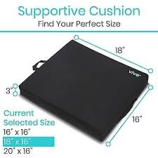 Vive Wheelchair Cushion - Gel Seat Pad for Coccyx, Orthopedic Back Support, Sciatica & Tailbone Pain Relief