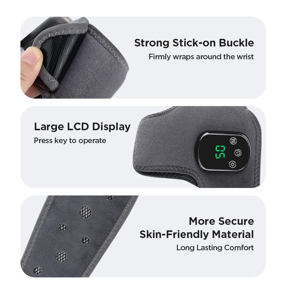 Electric Heated Wrist Brace Adjustable Hot Compress Vibration Massage Hand Wrist Foot Ankle Guard Band Carpal Wrap Support Brace