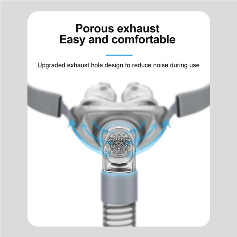 Durable CPAP nasal mask with 3 silicone cushion sizes (S/M/L). Compatible with CPAP and BiPAP.