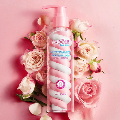 200ml Niacinamide Marshmallow Beauty Body Lotion, Moisturizing and Nourishing Light Beige, Restores Softness and Delicacy, Moisturizing and Smooth Light Beige Cream