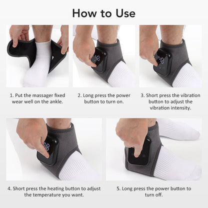 Electric Heated Wrist Brace Adjustable Hot Compress Vibration Massage Hand Wrist Foot Ankle Guard Band Carpal Wrap Support Brace