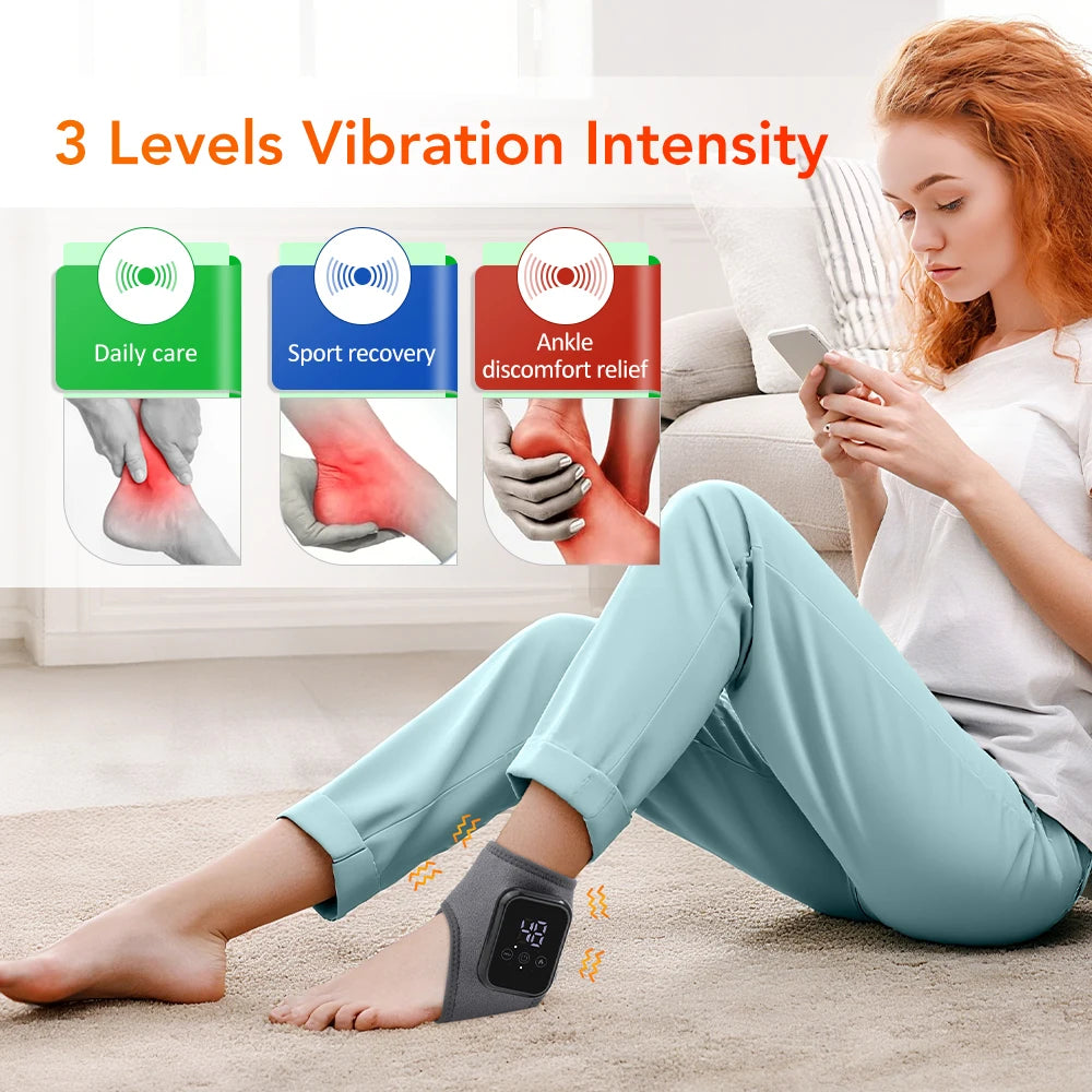 Electric Heated Wrist Brace Adjustable Hot Compress Vibration Massage Hand Wrist Foot Ankle Guard Band Carpal Wrap Support Brace