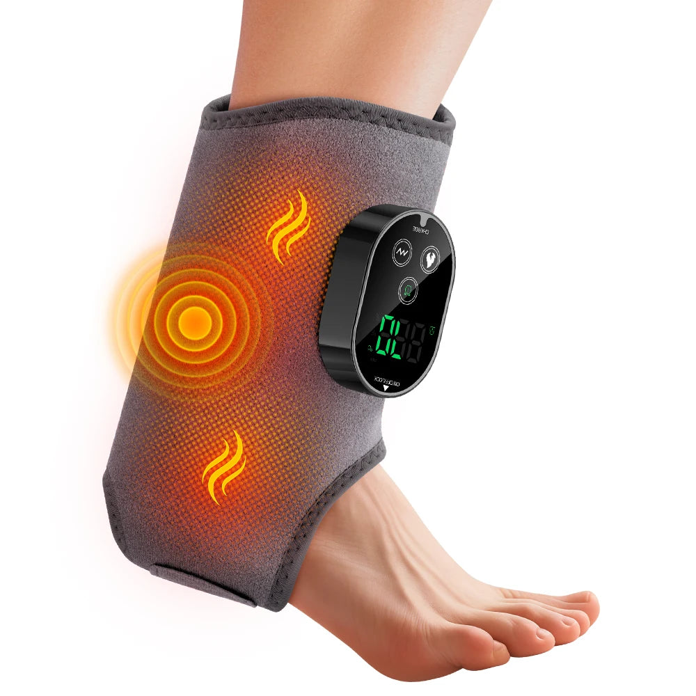 Dual Motor Foot Heat Massager 6 Levels Heating 3 Vibration Massage Foot and Ankle Joint Hot Compress Protection Support Tool