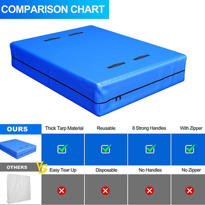 Mattress Protector Bag for Moving, with Sturdy Handles & Heavy-Duty Zipper, Essential Heavy-Duty Storage & Packaging Cover