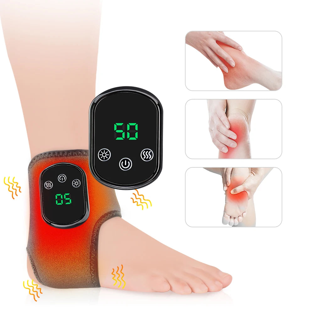 Electric Heated Wrist Brace Adjustable Hot Compress Vibration Massage Hand Wrist Foot Ankle Guard Band Carpal Wrap Support Brace