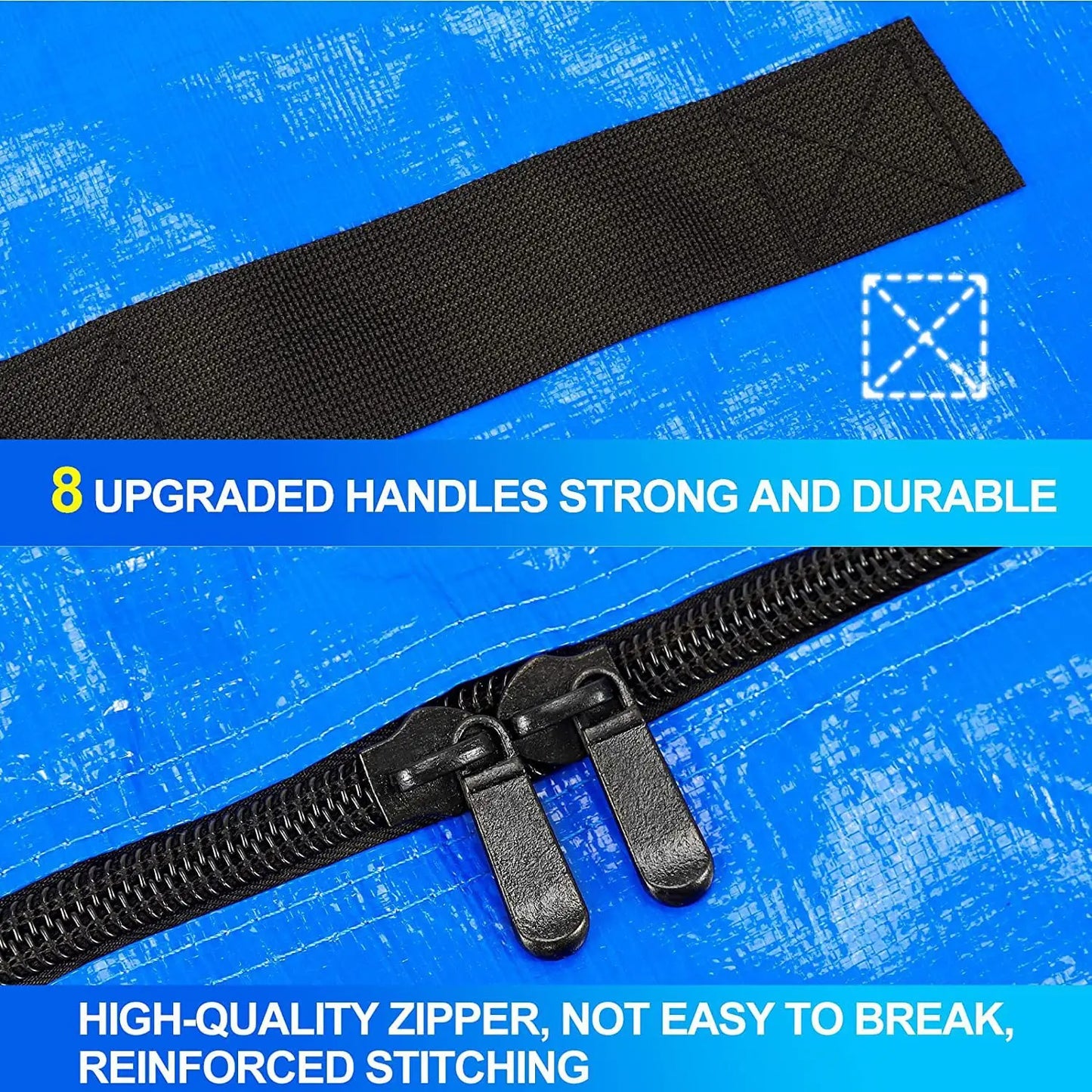 Mattress Protector Bag for Moving, with Sturdy Handles & Heavy-Duty Zipper, Essential Heavy-Duty Storage & Packaging Cover