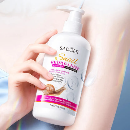 300g SADOER Snail collagen Body Lotion Anti Wrinkles Moisturizing Nourishing Whitening Body Cream Whole Body Hand Leg Skin Care