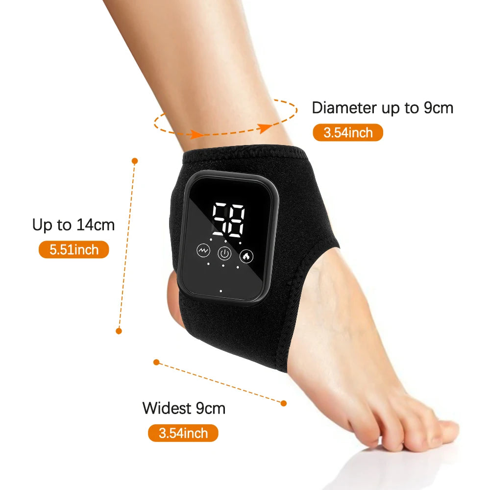 Electric Heated Wrist Brace Adjustable Hot Compress Vibration Massage Hand Wrist Foot Ankle Guard Band Carpal Wrap Support Brace
