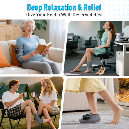 Dual Motor Foot Heat Massager 6 Levels Heating 3 Vibration Massage Foot and Ankle Joint Hot Compress Protection Support Tool