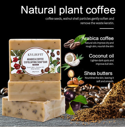 KYLIEFIT Coffee & Brazilian Nut Shea Sugar Scrub, Lightening, Whitening, Exfolilate, Nourishing, Cleaning Skin, for Face, Body