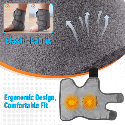Dual Motor Foot Heat Massager 6 Levels Heating 3 Vibration Massage Foot and Ankle Joint Hot Compress Protection Support Tool