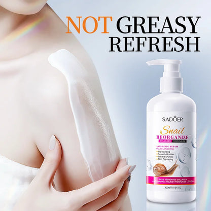 300g SADOER Snail collagen Body Lotion Anti Wrinkles Moisturizing Nourishing Whitening Body Cream Whole Body Hand Leg Skin Care