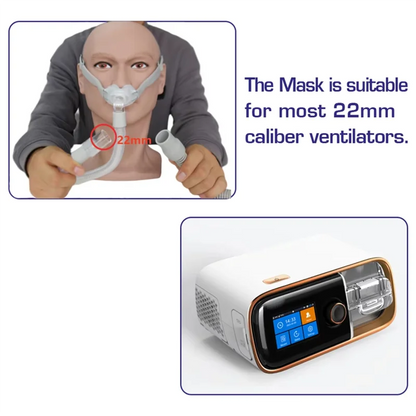Durable CPAP nasal mask with 3 silicone cushion sizes (S/M/L). Compatible with CPAP and BiPAP.