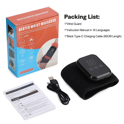 Electric Heated Wrist Brace Adjustable Hot Compress Vibration Massage Hand Wrist Foot Ankle Guard Band Carpal Wrap Support Brace