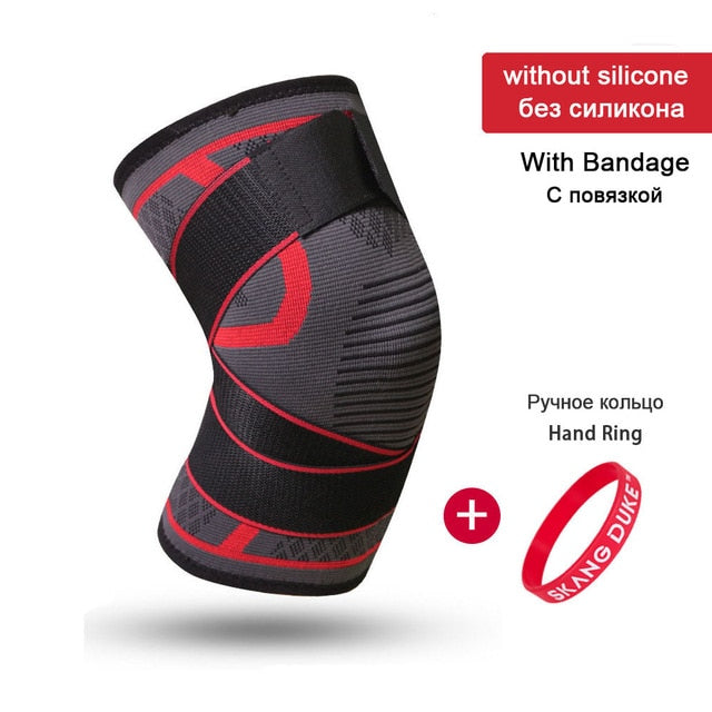1PC Pressurized Sports Knee Brace Support Elastic Breathable Basketball  Knee Pad Fitness Gear Volleyball Running Knee Protector