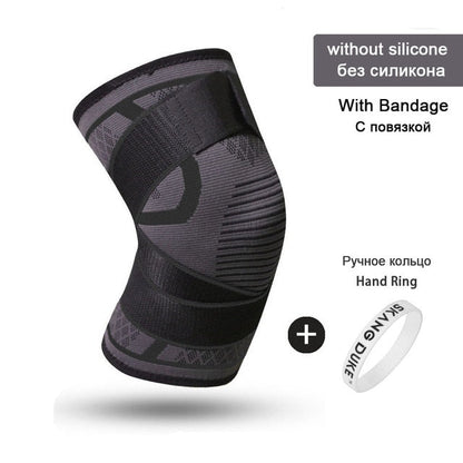 1PC Pressurized Sports Knee Brace Support Elastic Breathable Basketball  Knee Pad Fitness Gear Volleyball Running Knee Protector