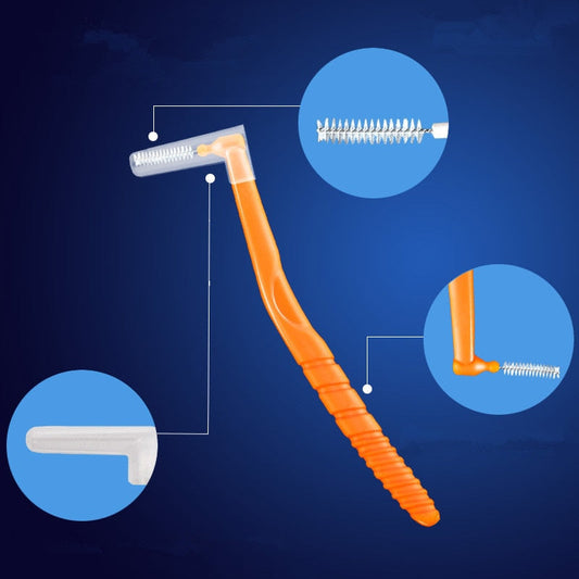 10Pcs/set L Shape Push-Pull Interdental Brush Oral Care Teeth Whitening Dental Tooth Pick Tooth Orthodontic Toothpick ToothBrush