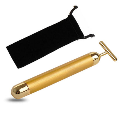 Slimming Face 24k Gold Colour Vibration Facial Beauty Bar Stick Lift Skin Tightening Wrinkle Bar Electric Stick Massage