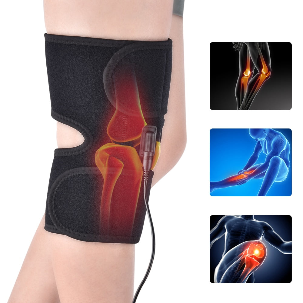 Knee Brace Support Wrap Massager Infrared Heating Hot Therapy Arthritis Cramps Pain Relief Injury Recovery Knee Rehabilitation