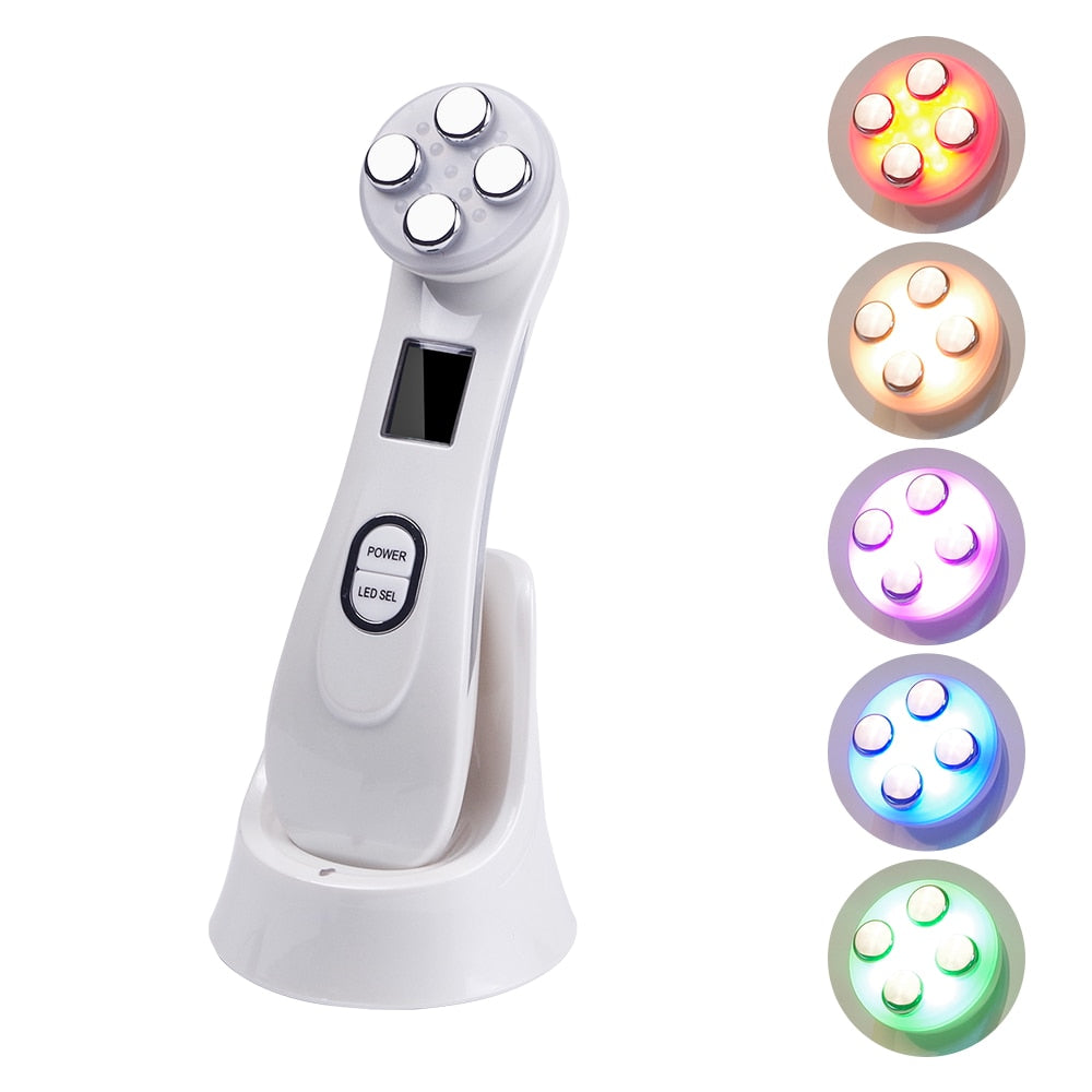 LED Facial Massage Facial Mesotherapy 5 in 1 LED Photon Therapy Device Anti Aging Wrinkles Blackhead Acne Reduce Skin Care Tools