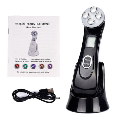 LED Facial Massage Facial Mesotherapy 5 in 1 LED Photon Therapy Device Anti Aging Wrinkles Blackhead Acne Reduce Skin Care Tools