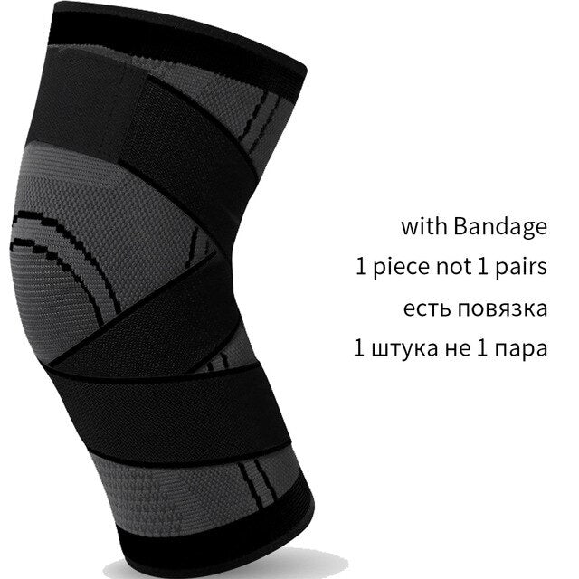 1PC Pressurized Sports Knee Brace Support Elastic Breathable Basketball  Knee Pad Fitness Gear Volleyball Running Knee Protector