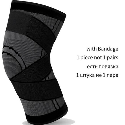 1PC Pressurized Sports Knee Brace Support Elastic Breathable Basketball  Knee Pad Fitness Gear Volleyball Running Knee Protector