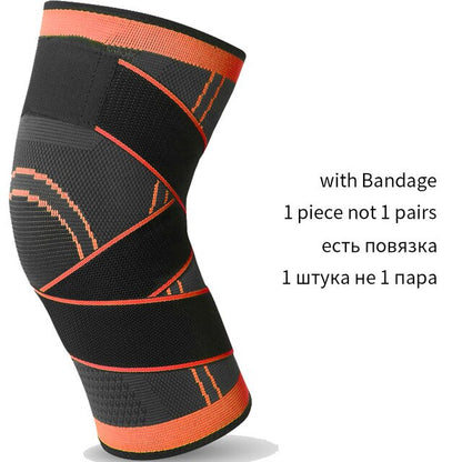 1PC Pressurized Sports Knee Brace Support Elastic Breathable Basketball  Knee Pad Fitness Gear Volleyball Running Knee Protector