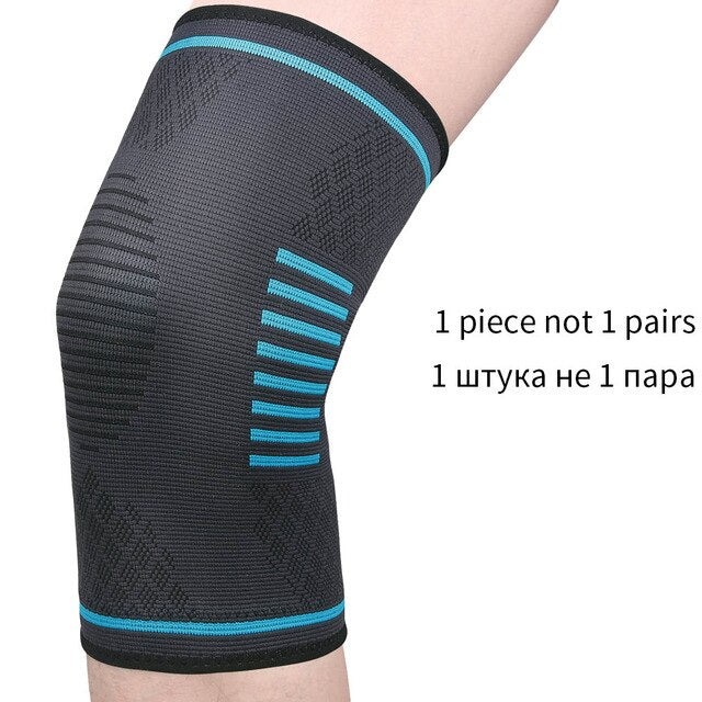 1PC Pressurized Sports Knee Brace Support Elastic Breathable Basketball  Knee Pad Fitness Gear Volleyball Running Knee Protector